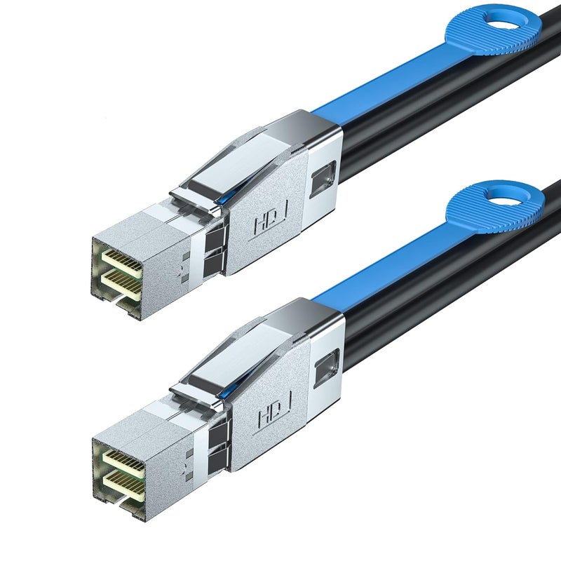 HYFIBER 12G External Mini SAS HD SFF-8644 to Mini SAS SFF-8644 Cable, High Density HD Cable, 1-Meter(3.3ft), for Hard Disk Server, SAN, Raid Card - Image 1